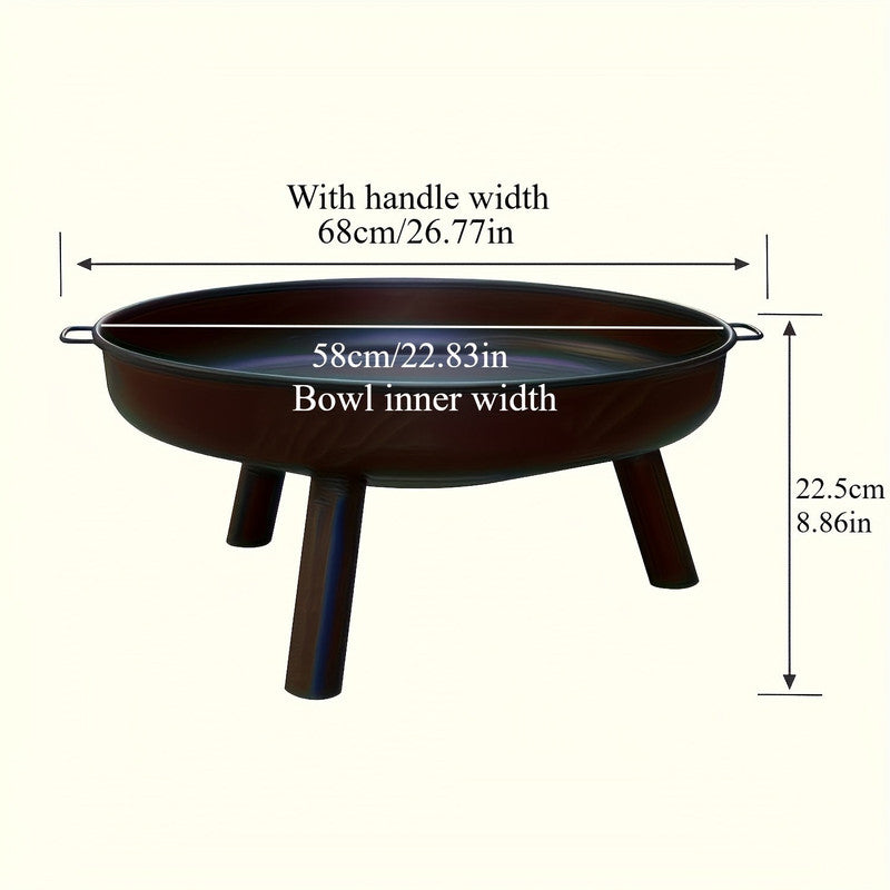Fire Pit Bowl with Handles & Legs