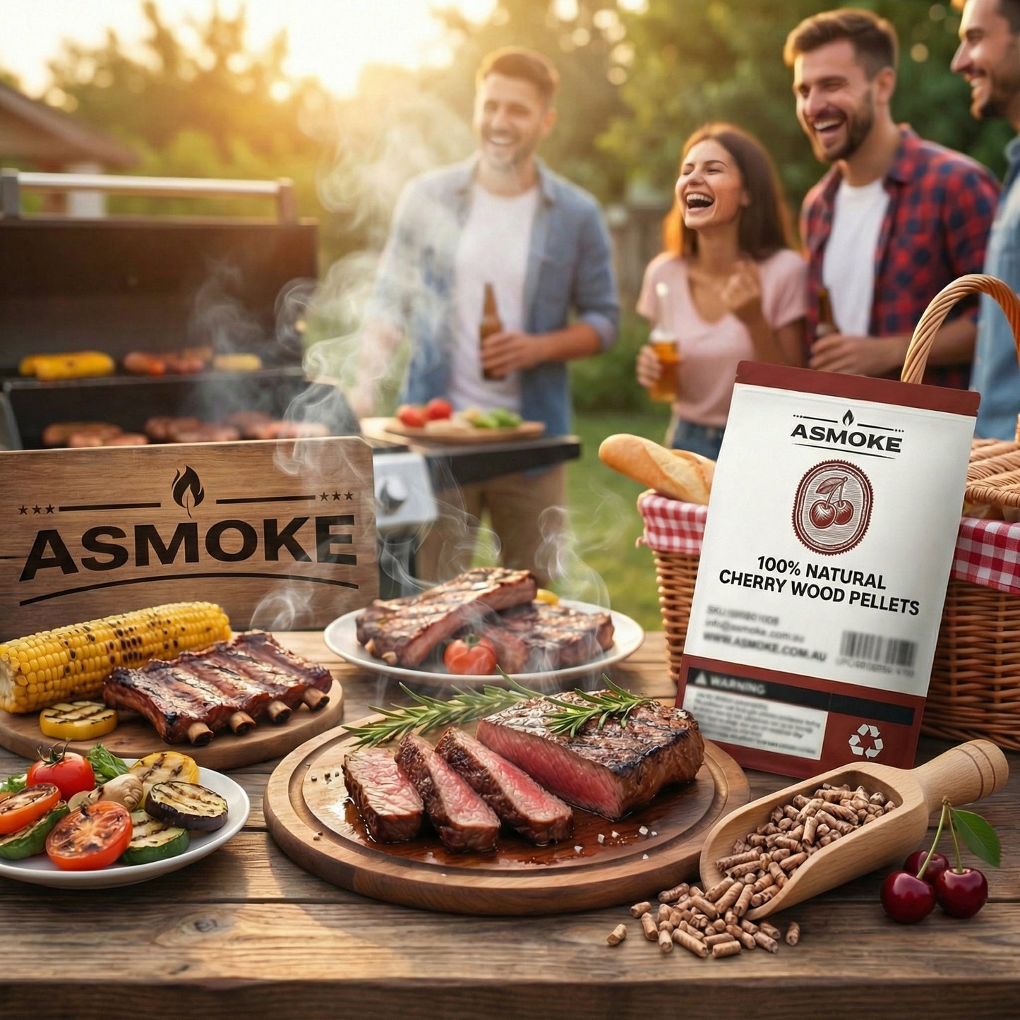 Cherry Wood BBQ Smoker Pellets Bulk Bundle (8 x 2.27kg Bags)