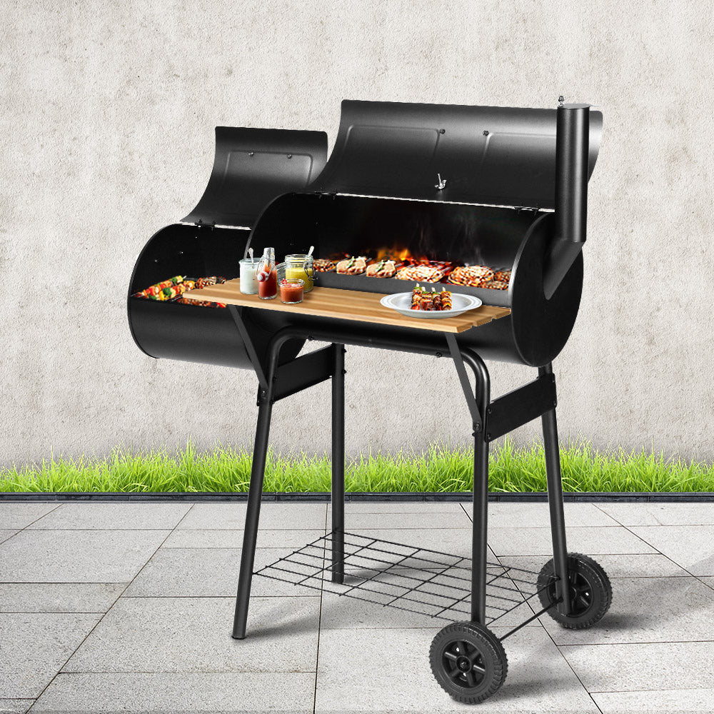 2-in-1 Offset Charcoal BBQ Smoker