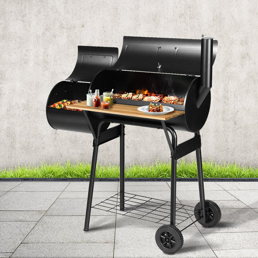 2-in-1 Offset Charcoal BBQ Smoker