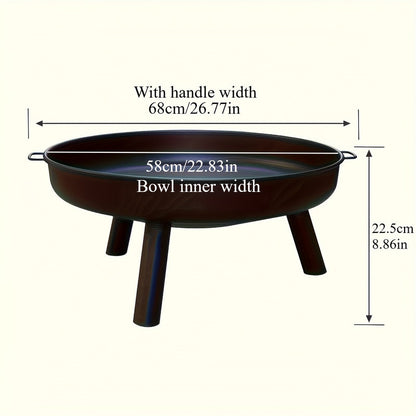 Fire Pit Bowl with Handles & Legs