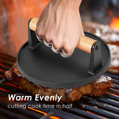 Cast Iron Burger Press - Round