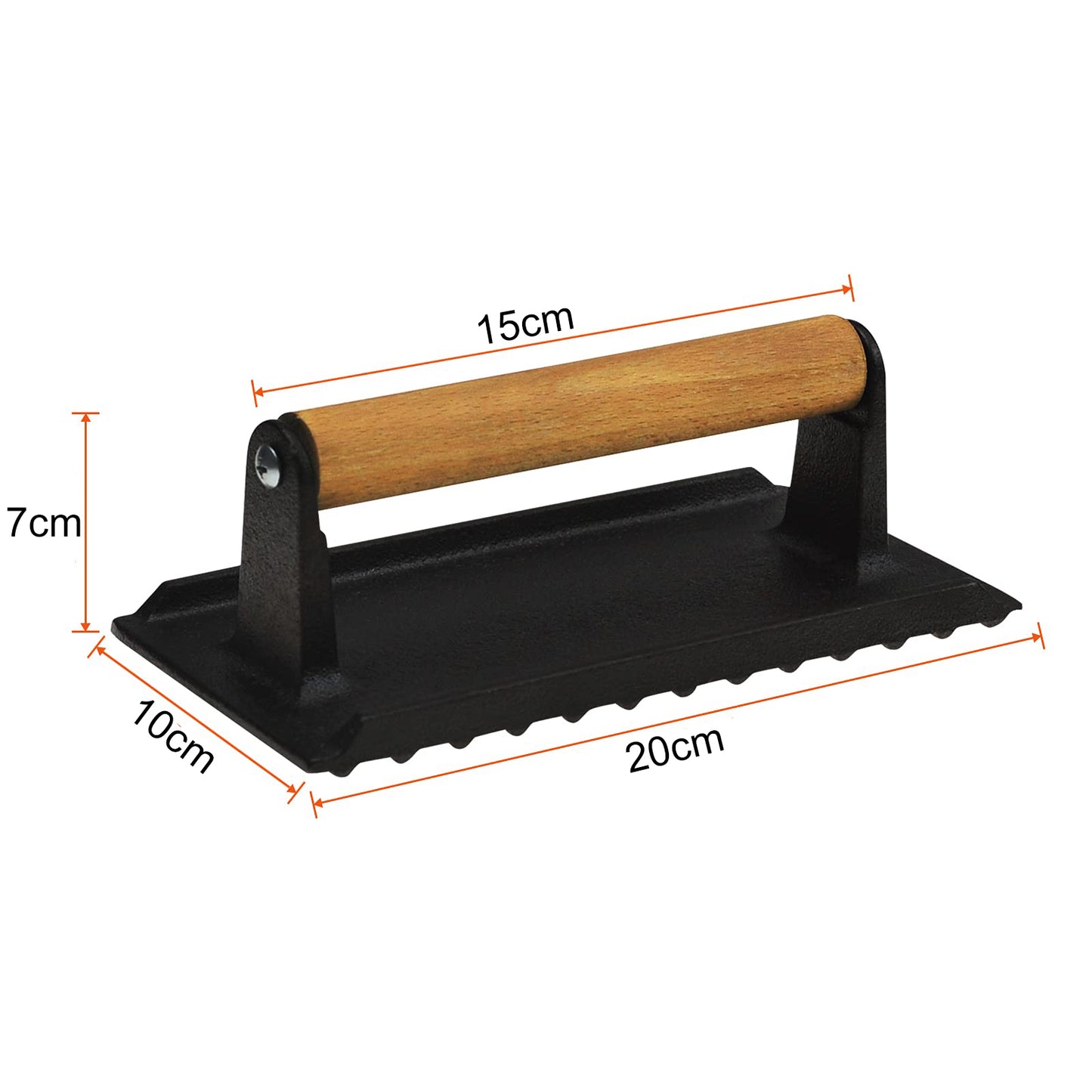 Cast Iron Burger Press - Rectangular