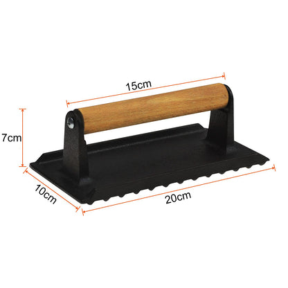 Cast Iron Burger Press - Rectangular