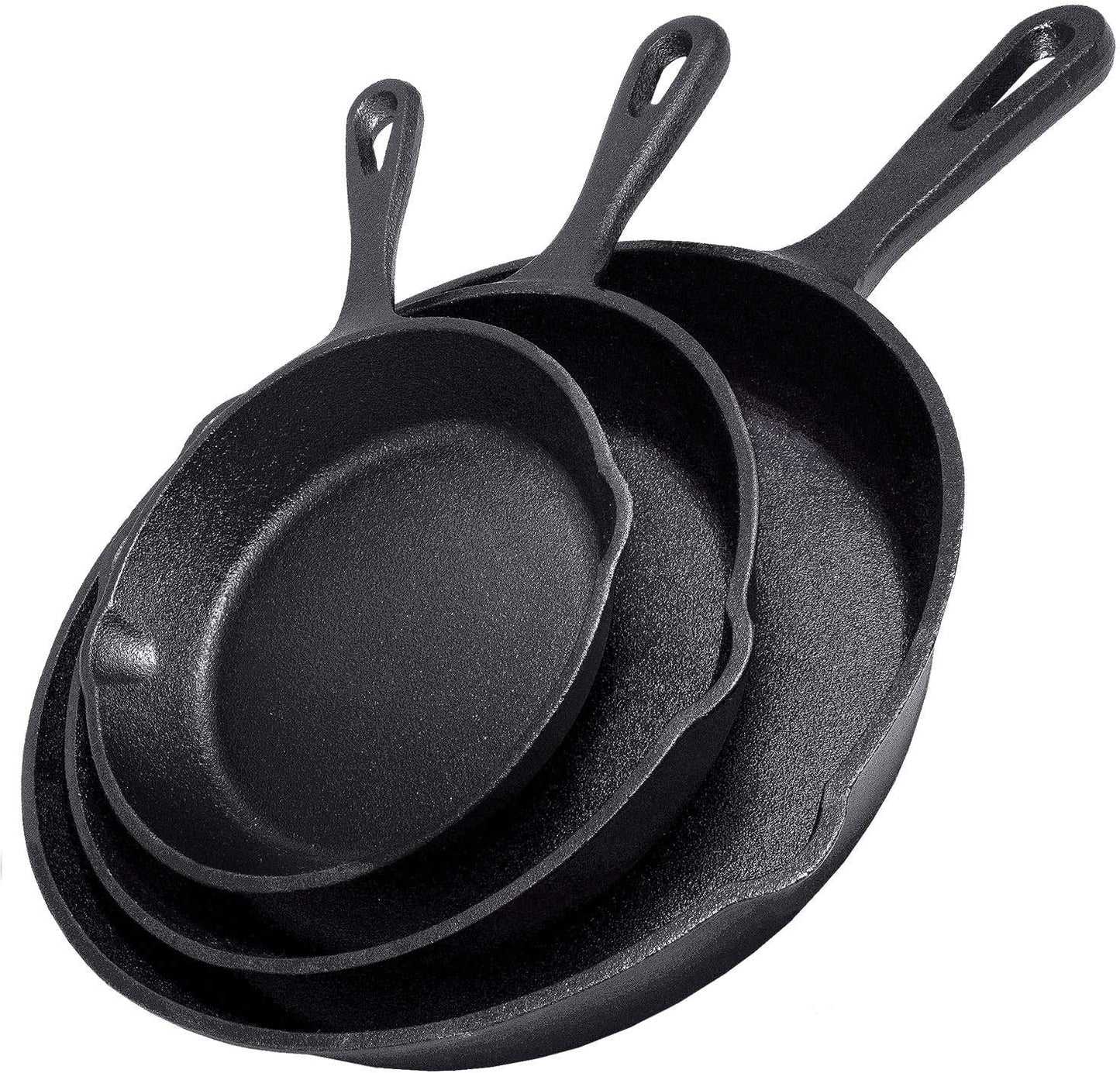 3-Piece Pre-Seasoned Cast Iron Skillet Set