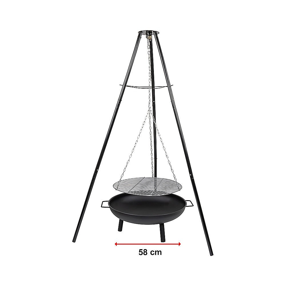 Tripod Fire Pit BBQ with Adjustable Grill