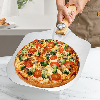 Metal Pizza Peel with Foldable Wooden Handle