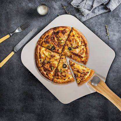 Metal Pizza Peel with Foldable Wooden Handle