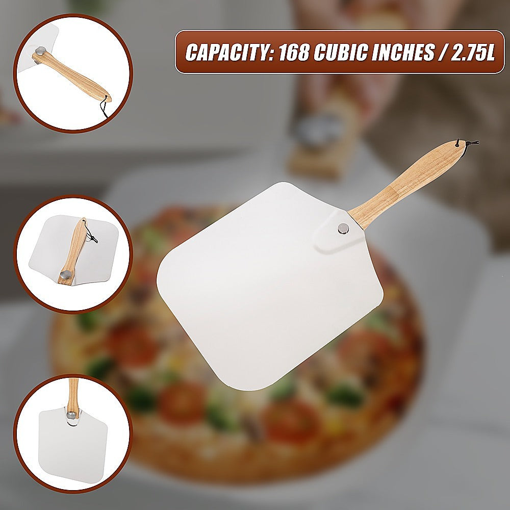Metal Pizza Peel with Foldable Wooden Handle