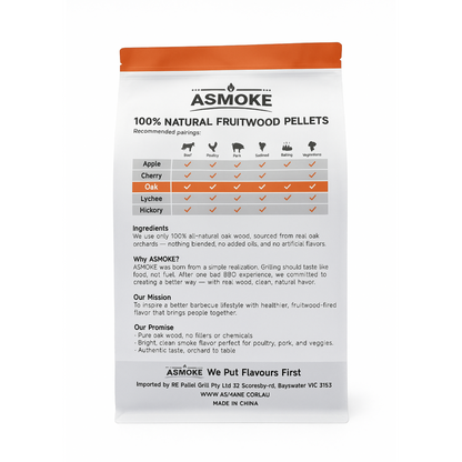 Oak Wood BBQ Pellets for Smoker & Grill (9kg / 20lbs)