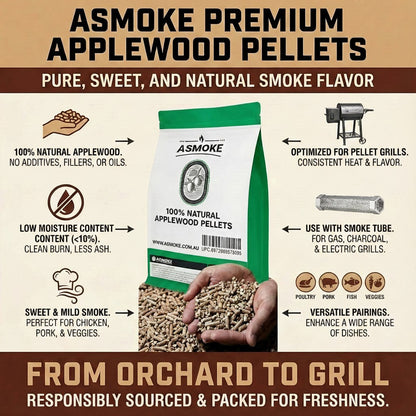 Apple Wood BBQ Smoker Pellets (2.27kg) - Premium Fruit Hardwood for Chicken & Pork