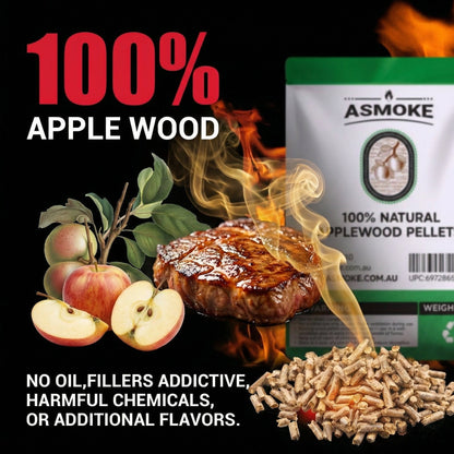 Apple Wood BBQ Smoker Pellets (2.27kg) - Premium Fruit Hardwood for Chicken & Pork