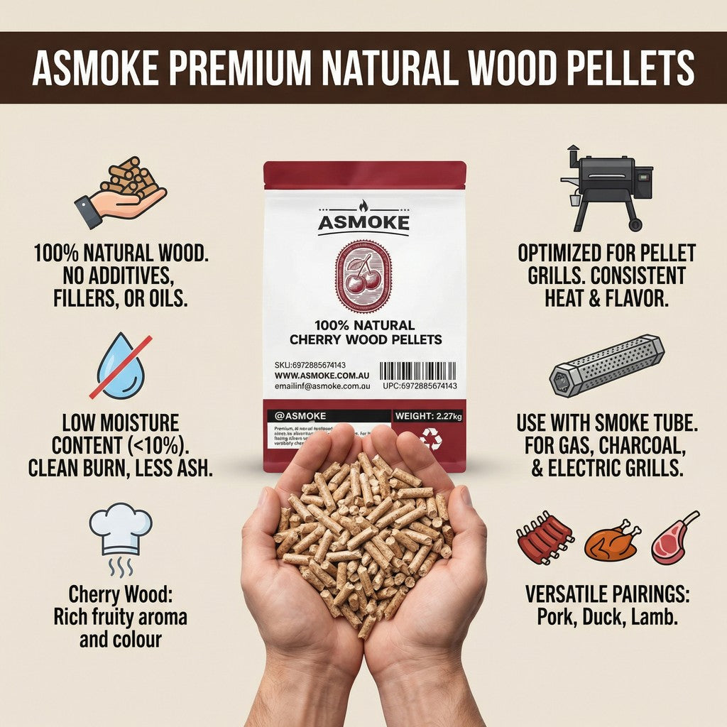Cherry Wood BBQ Smoker Pellets Bulk Bundle (8 x 2.27kg Bags)