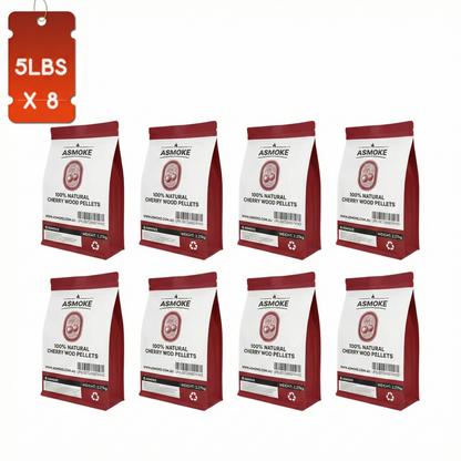 Cherry Wood BBQ Smoker Pellets Bulk Bundle (8 x 2.27kg Bags)
