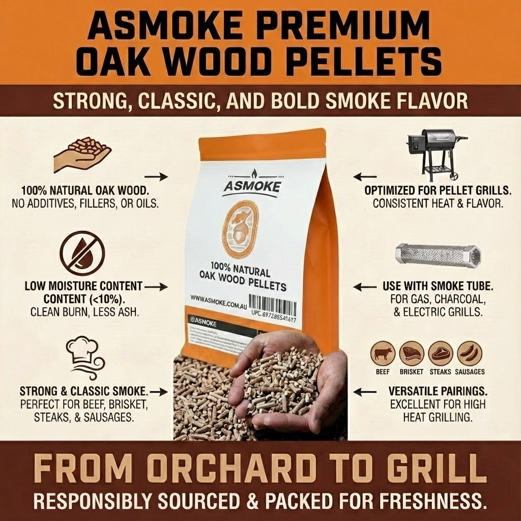 Oak Wood BBQ Smoker Pellets Bulk Bundle (8 x 2.27kg Bags)