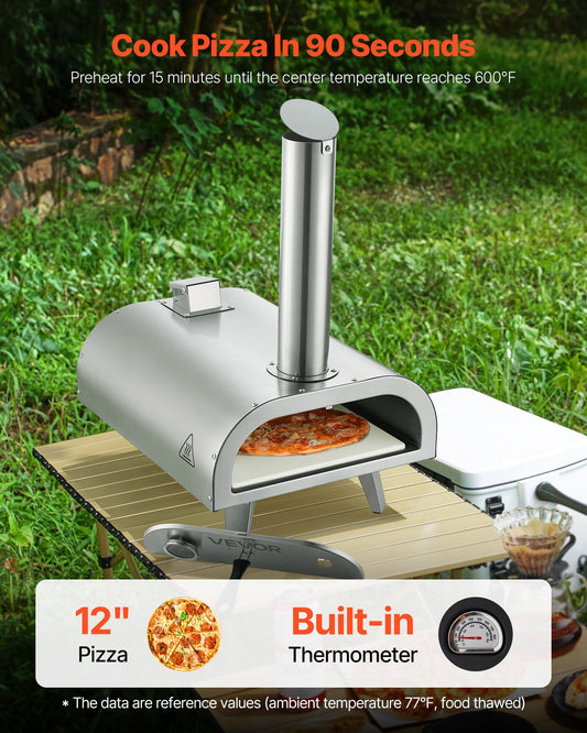 30cm Pellet Pizza Oven with Built-in Thermometer