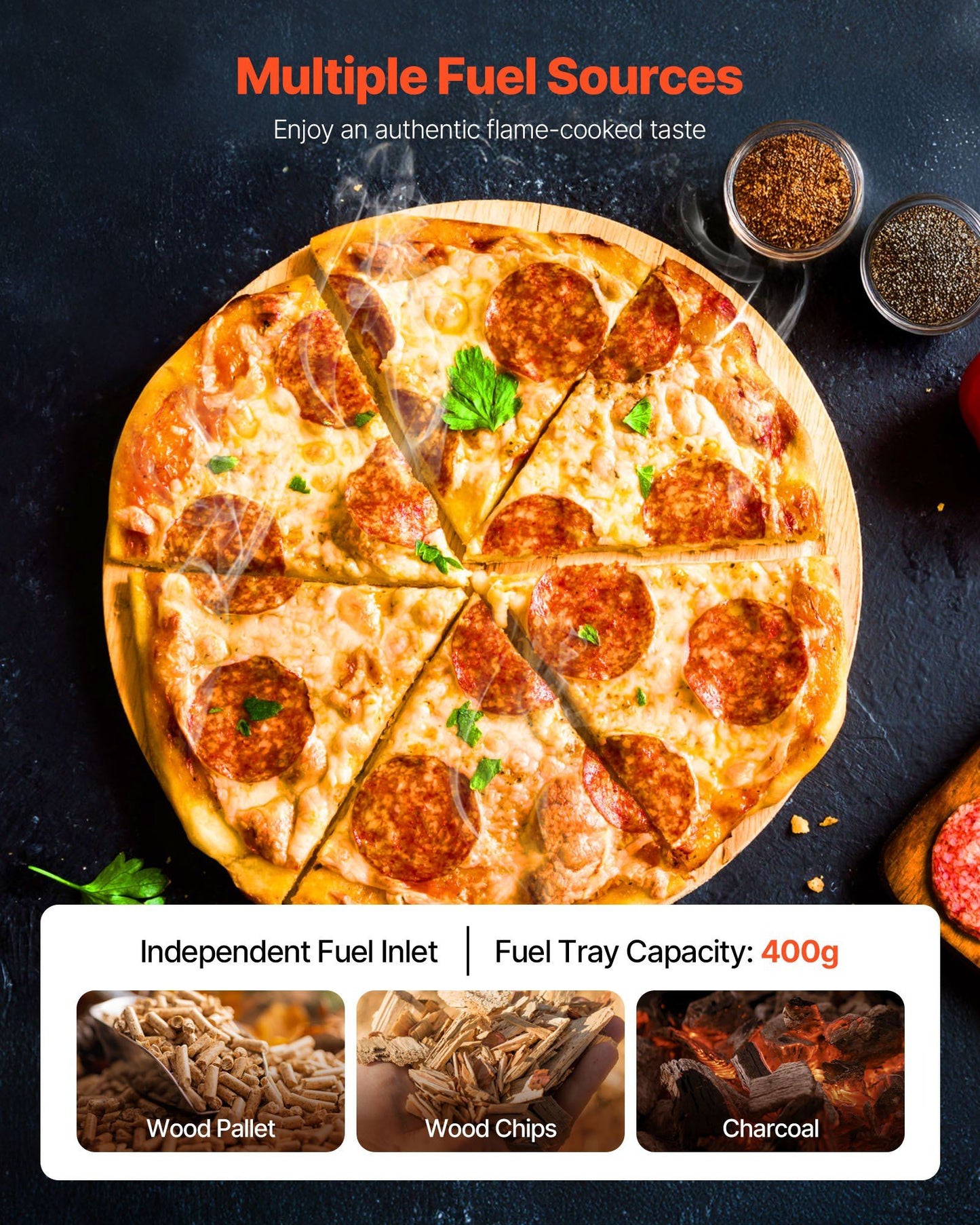30cm Pellet Pizza Oven with Built-in Thermometer