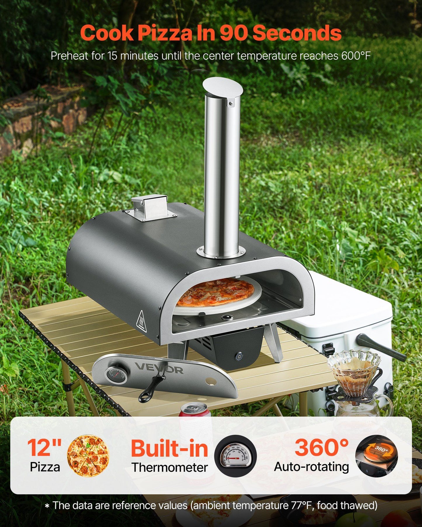 30cm Rotating Pellet Pizza Oven