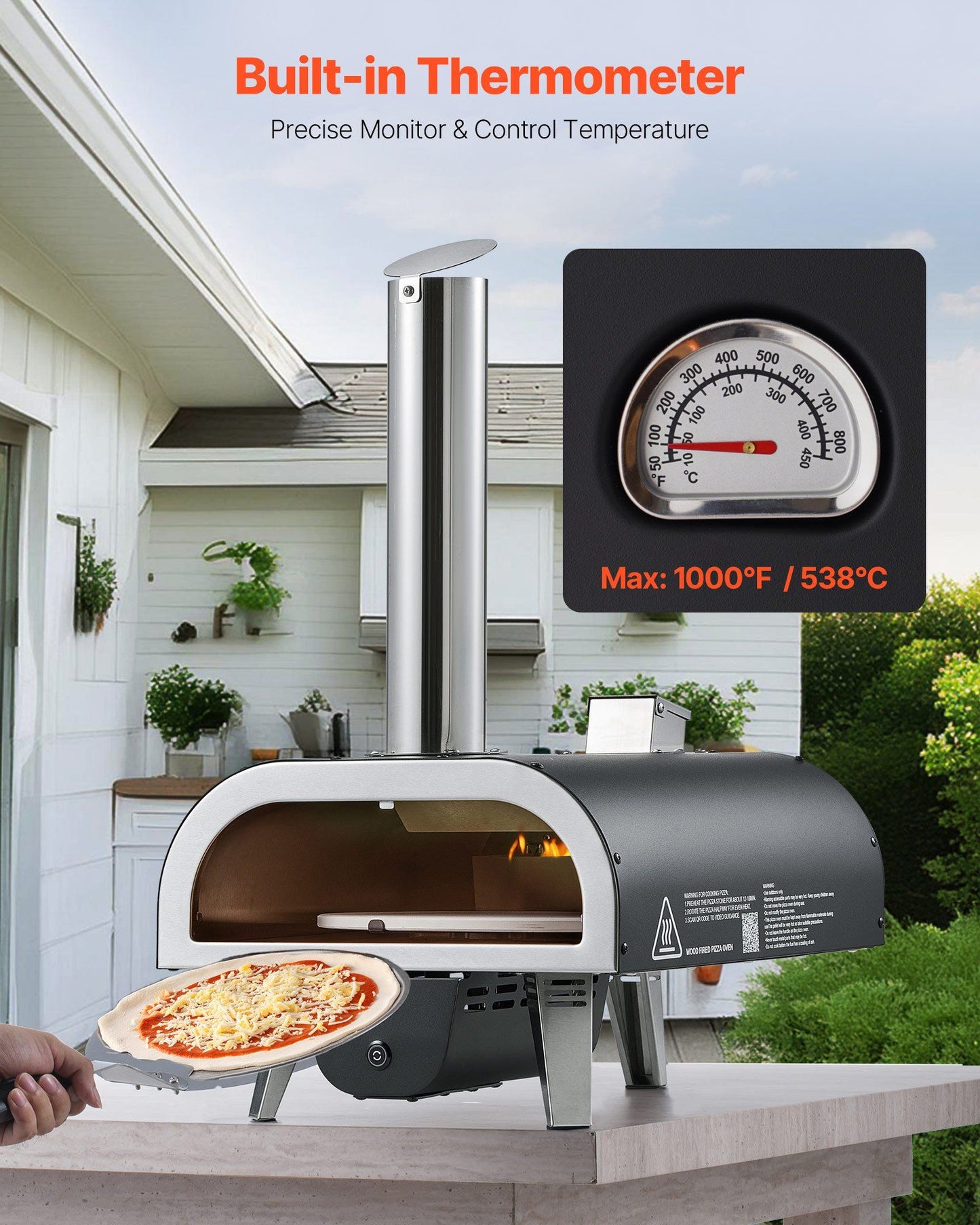 30cm Rotating Pellet Pizza Oven