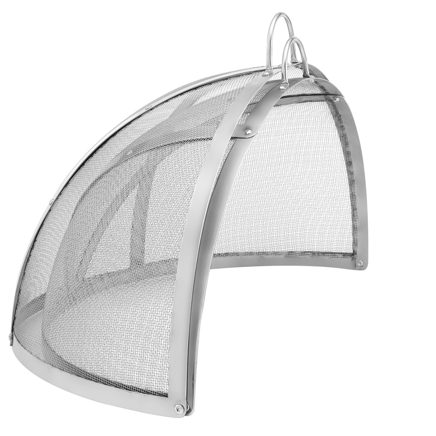 Firepit Spark Screen Lid, 40" Diameter, Outdoor Firepit Ring Cover Round Accessories, Fire Pit Metal Cover, Easy-Opening Stainless Steel Fire Ring Covers for Outdoor Patio Fire Pits Backyard